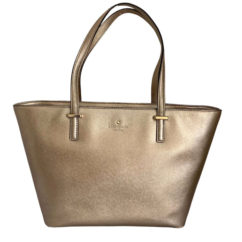 Kate Spade Cedar Street Harmony Gold Leather Tote Shoulder Bag - Picture 14 of 14